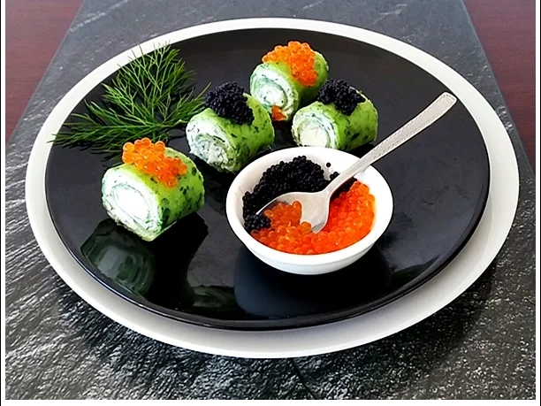 Spinat-Pfannkuchen mit  Mascarpone  und  Kaviar - Rezept - Bild Nr. 2