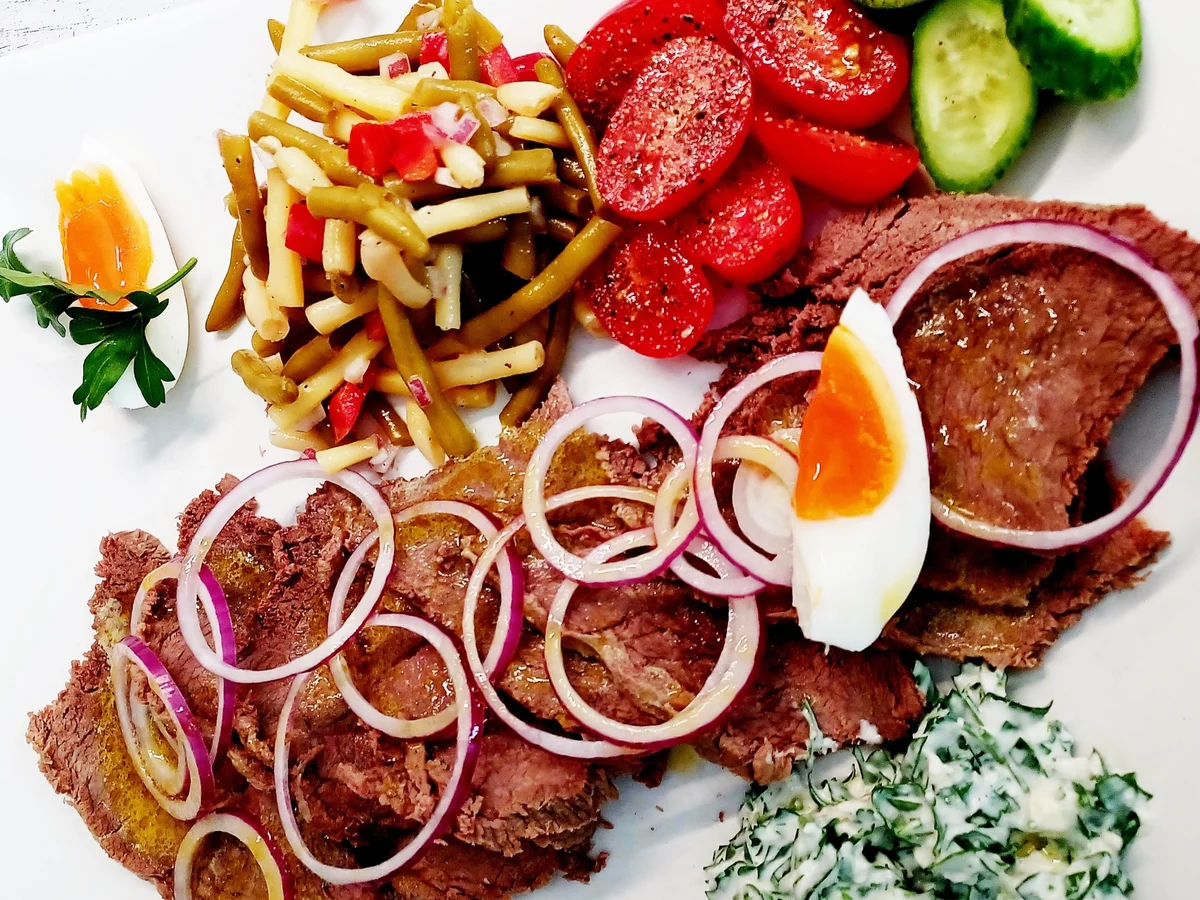 Rezept: Saures Rindfleisch mit Meerrettich-Topping Bild Nr. 3 Saures Rindfleisch mit Meerrettich-Topping - Rezept - Bild Nr. 3