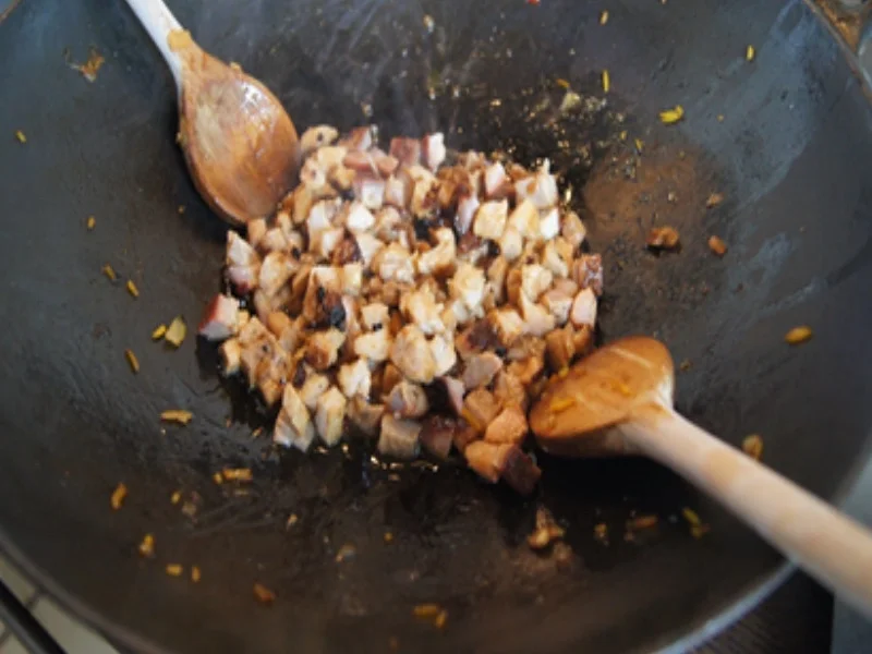 Rezept: Schweinebauch-Eier-Gemüse-Bratreis Bild Nr. 5 Schweinebauch-Eier-Gemüse-Bratreis - Rezept - Bild Nr. 5