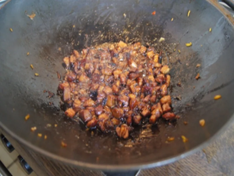 Rezept: Schweinebauch-Eier-Gemüse-Bratreis Bild Nr. 6 Schweinebauch-Eier-Gemüse-Bratreis - Rezept - Bild Nr. 6