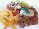 Pfannengyros von der Schweinelende, Tzaziki und griechischer Salat - Rezept - Bild Nr. 16046