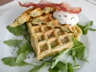 Rezept: Kartoffel-Kräuter-Waffeln mit Bacon und Kräuterquark Bild Nr. 16061 Kartoffel-Kräuter-Waffeln mit Bacon und Kräuterquark - Rezept - Bild Nr. 16061