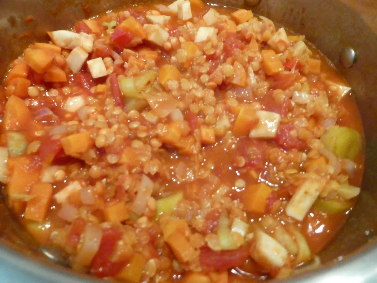 Linsen-Gemüse-Eintopf mit geröstetem Blumenkohl - Rezept - Bild Nr. 16074