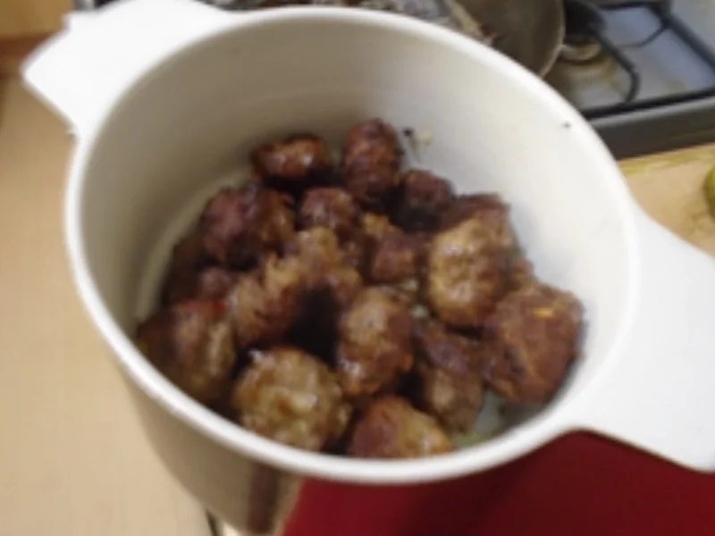 Biryani mit Hähnchenbrustfilet und Rindermettbällchen - Rezept - Bild Nr. 16105