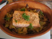 Pellkartoffeln-Porree-Lachs-Auflauf - Rezept - Bild Nr. 16095