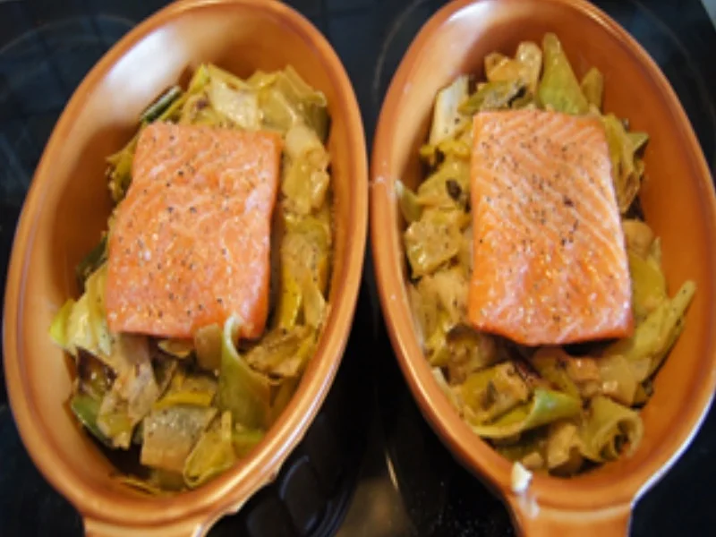 Rezept: Pellkartoffeln-Porree-Lachs-Auflauf Bild Nr. 16105 Pellkartoffeln-Porree-Lachs-Auflauf - Rezept - Bild Nr. 16105