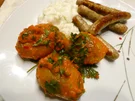 Ajvar-Kartoffeln mit Rostbratwürstchen und Krautsalat - Rezept - Bild Nr. 16095