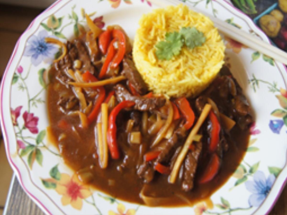 Rindfleisch-Wok mit Gemüsemix und Curry-Basmatireis - Rezept - Bild Nr. 14