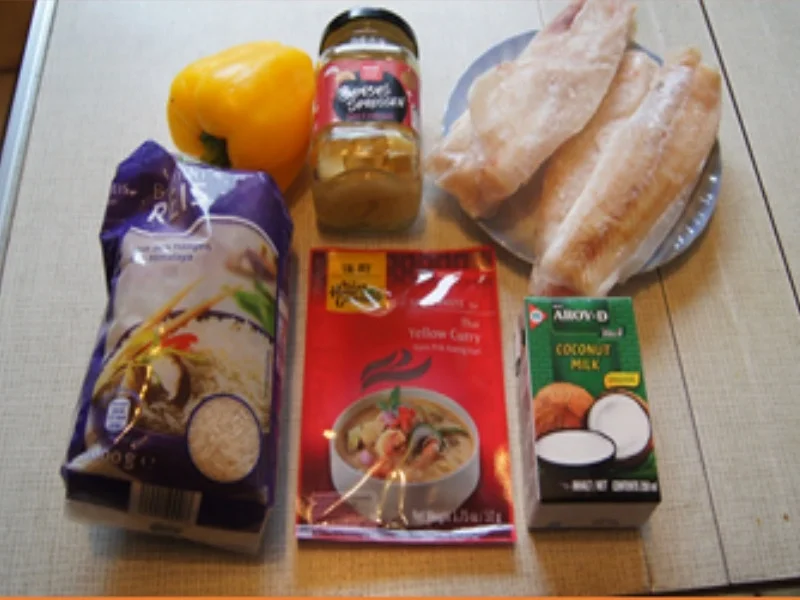 Gelbes Fisch-Curry mit Basmatireis - Rezept - Bild Nr. 3