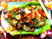 Gebratene Nudeln mit Shiitake Pilze, Gemüse und Ananas - Rezept - Bild Nr. 16165