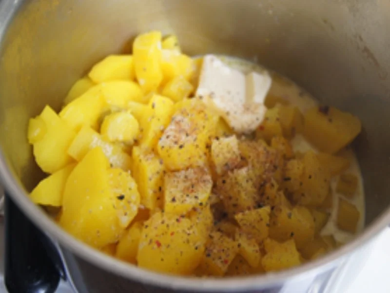 Hähnchenbrustfiletnuggets mit Honig-Karotten, Kartoffelstampf und chinesischen Gurkensalat - Rezept - Bild Nr. 15