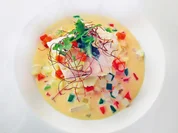 Kabeljau mit Orangen-Gemüse-Nage auf Meerettich-Kartoffel-Schaum - Rezept - Bild Nr. 16167