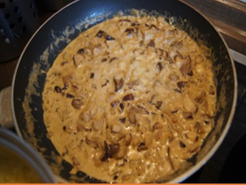 Herzhafte Buletten mit Rahm-Steinpilz-Sauce und gelber Blumenkohlreis - Rezept - Bild Nr. 16178