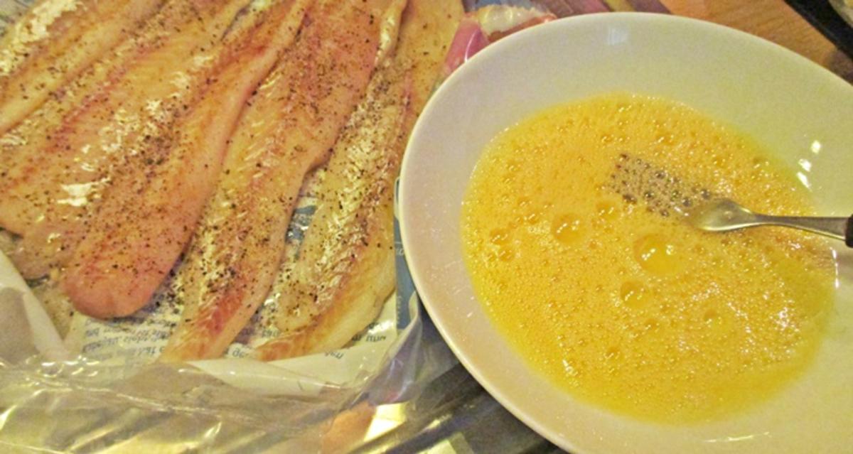 Knuspriges Fischfilet mit Curry-Kartoffelecken und Salat - Rezept - Bild Nr. 4