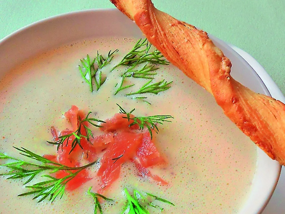 Champagner-Senfschaum-Süppchen mit Graved-Lachs - Rezept - Bild Nr. 16172