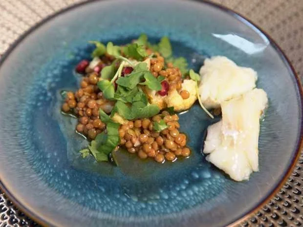 Confierter Fisch mit Linsensalat - Rezept - Bild Nr. 2