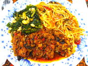 Bunte Eiernudeln mit würziger Sauce - Rezept - Bild Nr. 16187