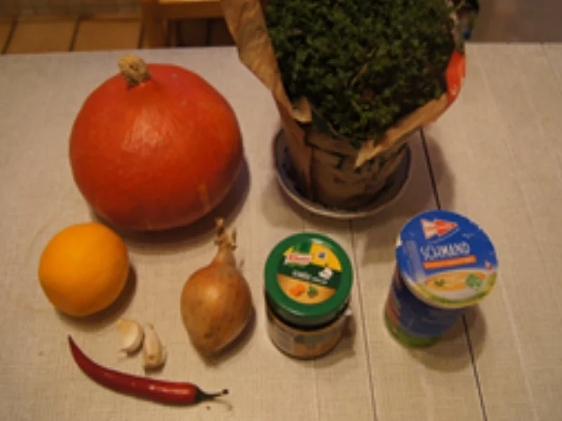 Kürbissuppe mit Thymian und Nürnberger-Bratwurst-Spieß - Rezept - Bild Nr. 16189