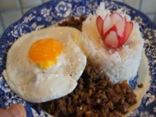 Basmatireis mit Asia-Hack und Spiegelei - Rezept - Bild Nr. 2