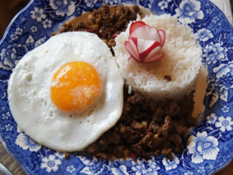 Basmatireis mit Asia-Hack und Spiegelei - Rezept - Bild Nr. 9