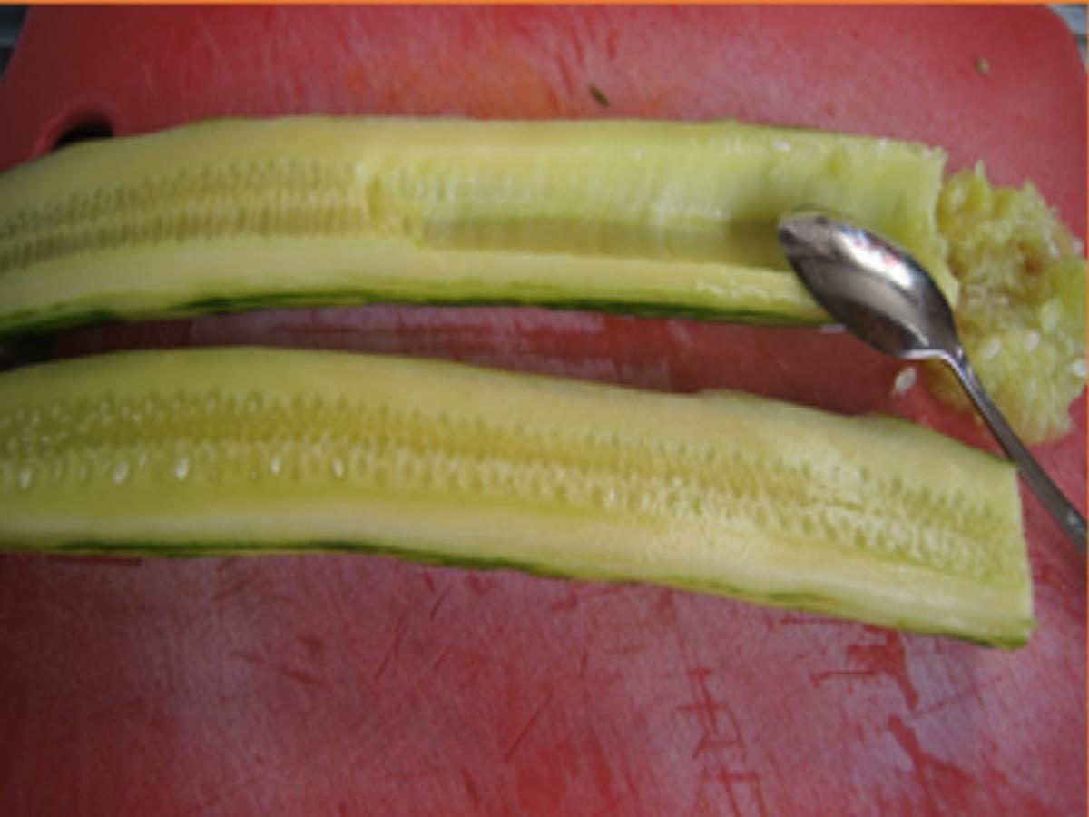 Überbackenes Seelachsfilet mit Gurkensalat und Kartoffelstampf - Rezept - Bild Nr. 16208