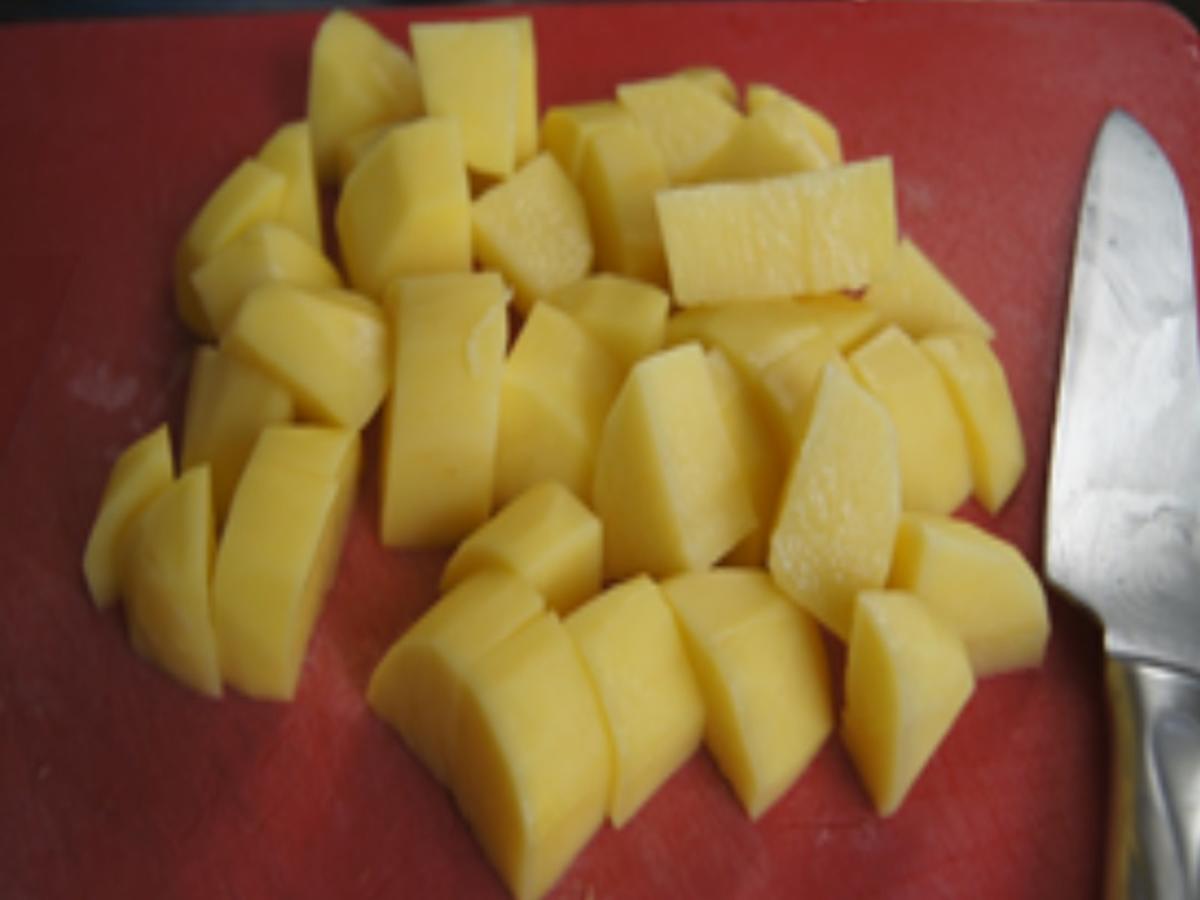 Überbackenes Seelachsfilet mit Gurkensalat und Kartoffelstampf - Rezept - Bild Nr. 16211