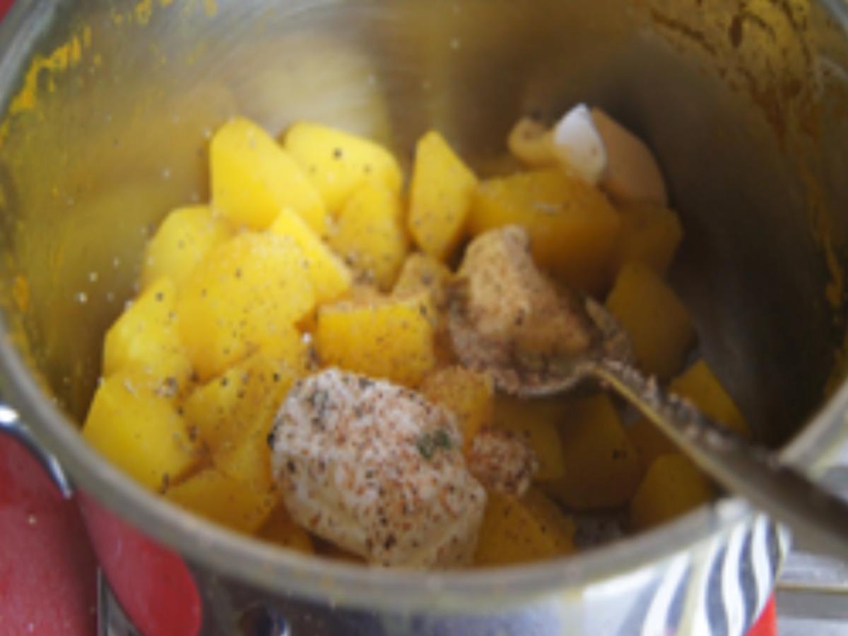 Überbackenes Seelachsfilet mit Gurkensalat und Kartoffelstampf - Rezept - Bild Nr. 16212