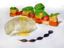 Buratta mit zweierlei Tomatengelee und Crôutons - Rezept - Bild Nr. 16204