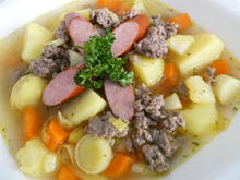 Gemüsesuppe mit Rinderhackfleisch und Kabanossi - Rezept - Bild Nr. 16212