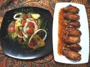 BBQ-Hühnerflügel mit exotischem Salat - Rezept - Bild Nr. 2