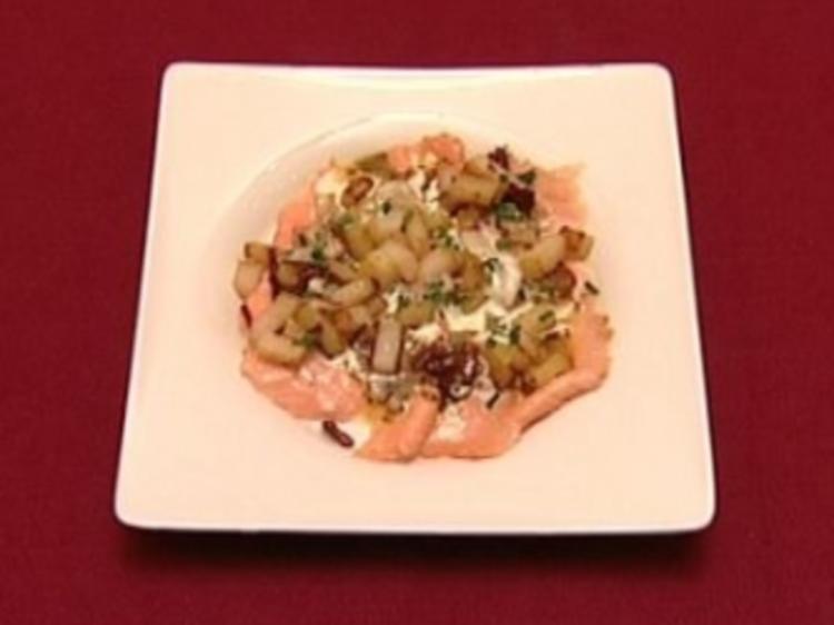 Lauwarmes Lachs-Carpaccio mit Honig-Senf-Soße (Ralf Kühler) - Rezept ...