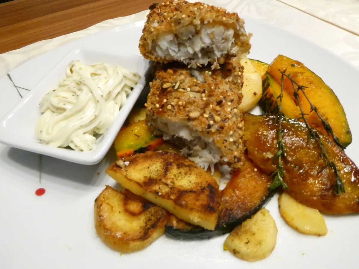 Backfisch mit Kürbis und Pastinaken - Rezept - Bild Nr. 16247