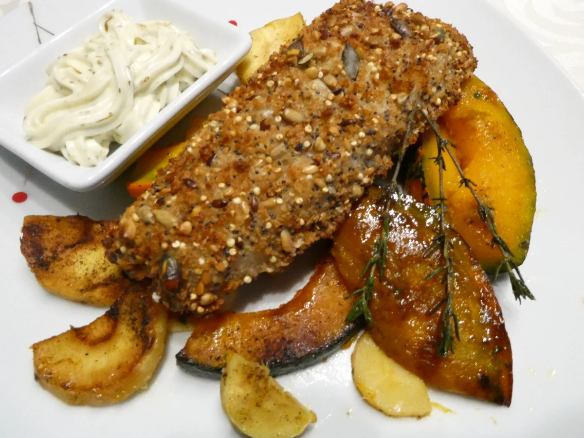 Backfisch mit Kürbis und Pastinaken - Rezept - Bild Nr. 16257