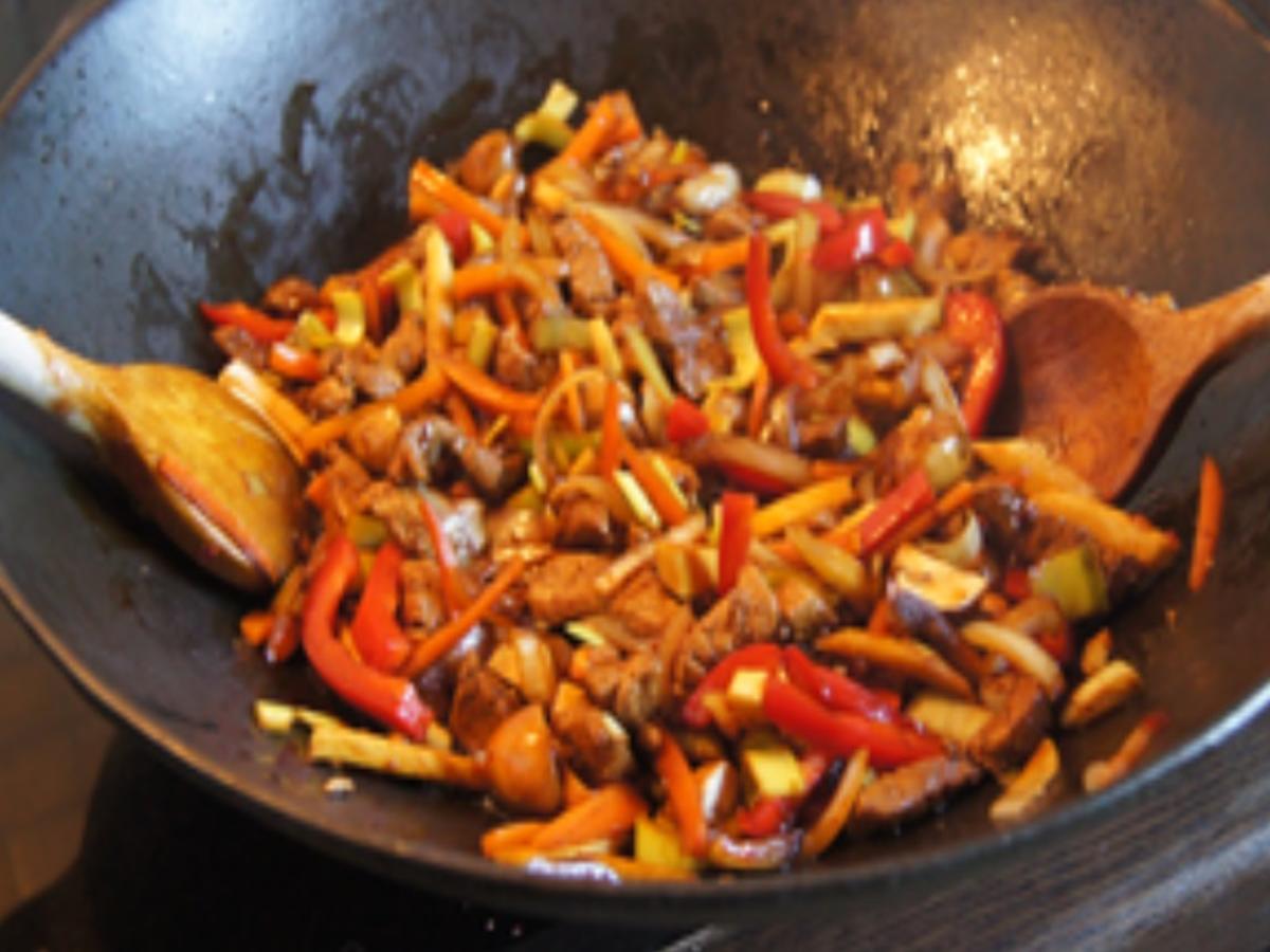 Nudeln mit Schweinefilet und Gemüsemix - einfach - von MausVoh