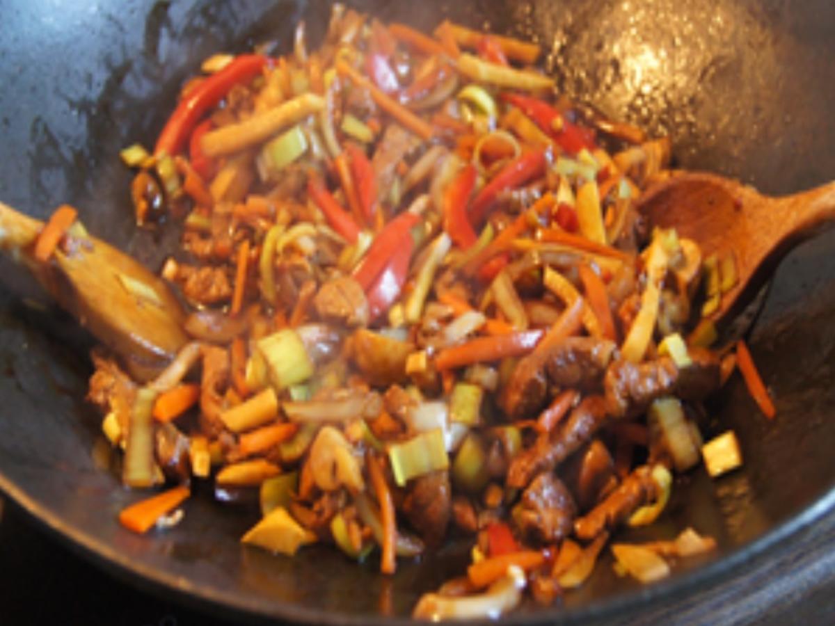 Nudeln mit Schweinefilet und Gemüsemix - einfach - von MausVoh