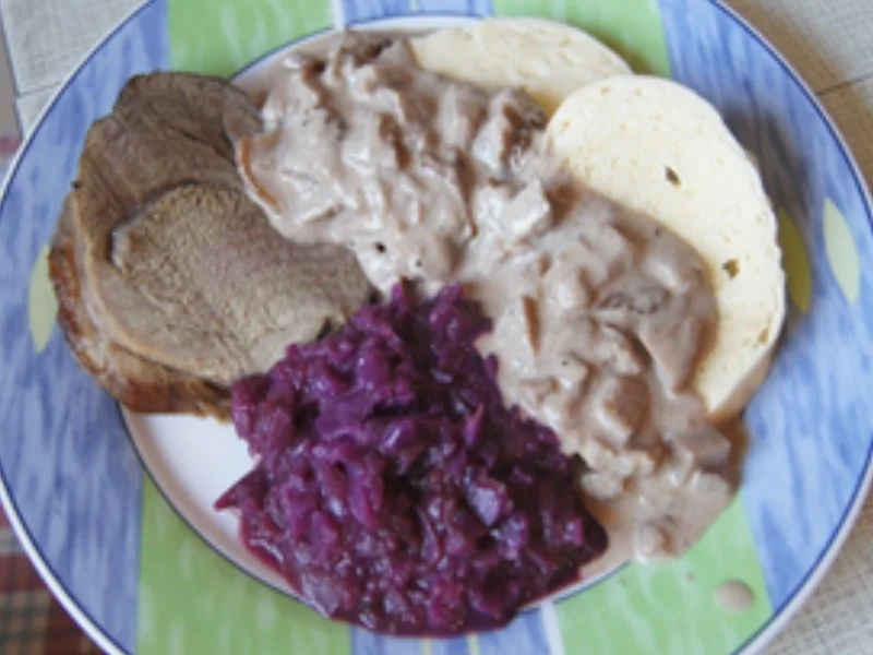 Rezept: Wildschweinbraten mit Steinpilzen und Beilagen Bild Nr. 16281 Wildschweinbraten mit Steinpilzen und Beilagen - Rezept - Bild Nr. 16281