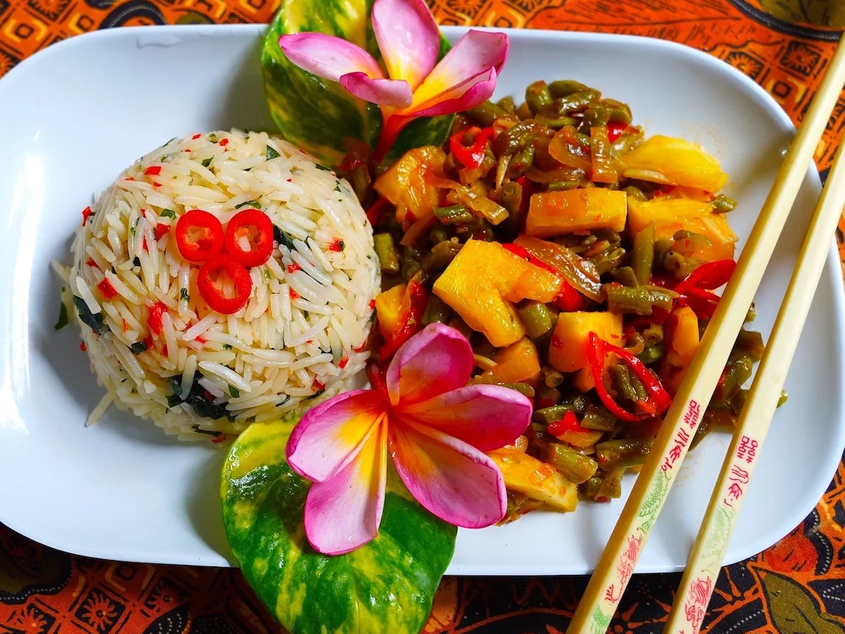 Rezept: Cap Cay mit Mango und Mandarinreis Bild Nr. 16290 Cap Cay mit Mango und Mandarinreis - Rezept - Bild Nr. 16290