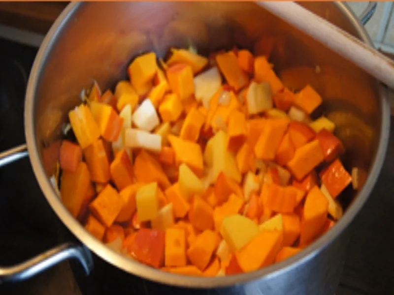 Asiatisch gewürzte Kürbiscremesuppe mit Garneleneinlage - Rezept - Bild Nr. 16314