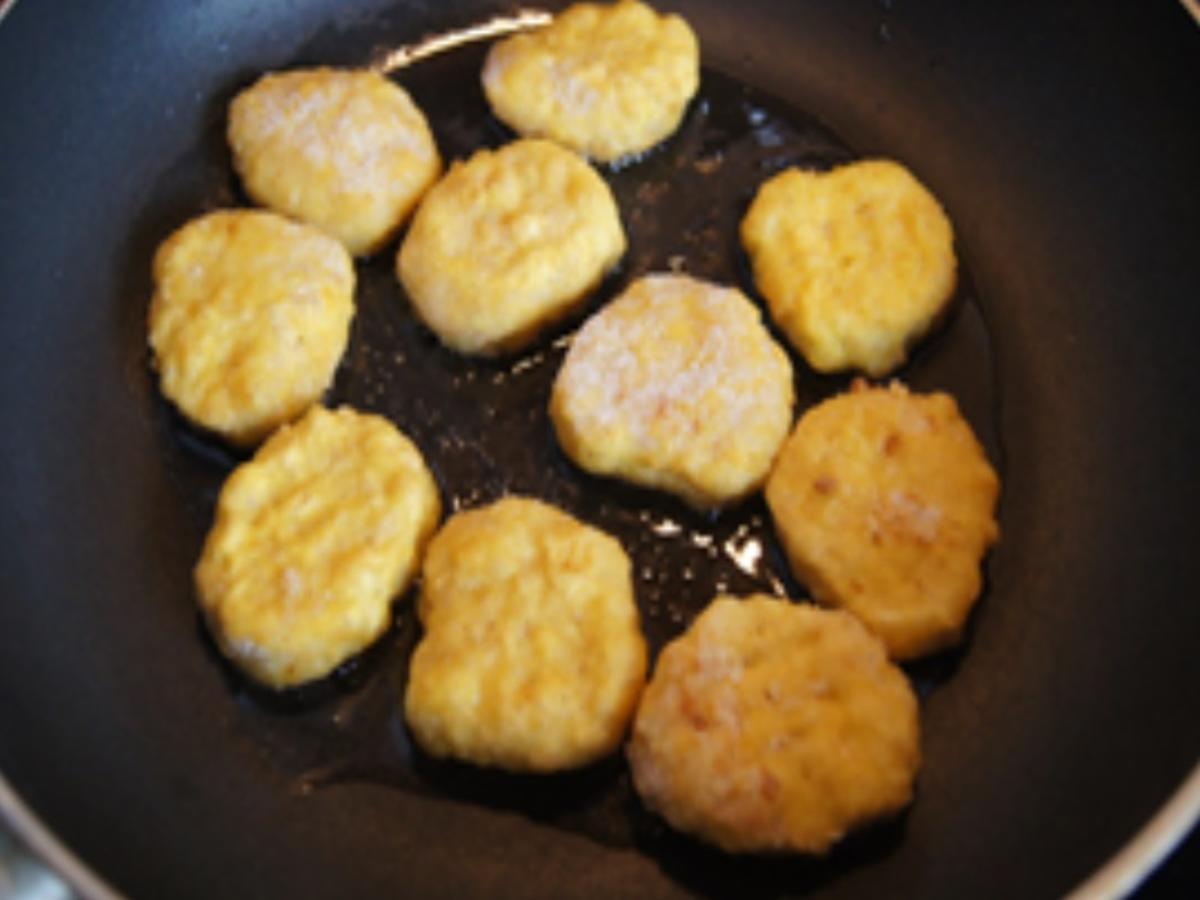 Chicken Nuggets mit Zuckerschoten und Curry-Nudeln - Rezept - Bild Nr. 4
