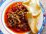 Würzige Tomatensuppe mit Pilzen und Krabbenbrot - Rezept - Bild Nr. 16306