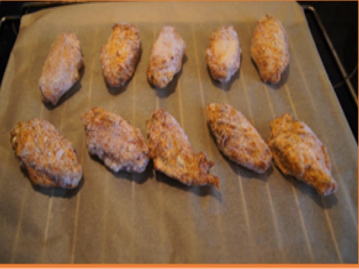 Chicken Wings mit Pommes Frites und Gurkensalat - Rezept - Bild Nr. 16308