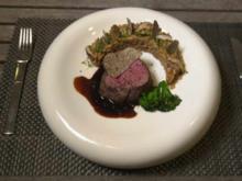 Rinderfilet mit Steinpilz-Risotto und Balsamico-Honig-Jus - Rezept - Bild Nr. 2