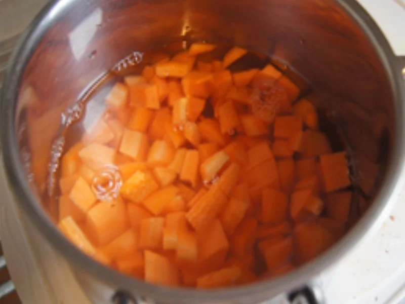 Rezept: Gebratener Chicorée mit Möhren-Süßkartoffel-Stampf und Buletten von gestern Bild Nr. 9 Gebratener Chicorée mit Möhren-Süßkartoffel-Stampf und Buletten von gestern - Rezept - Bild Nr. 9