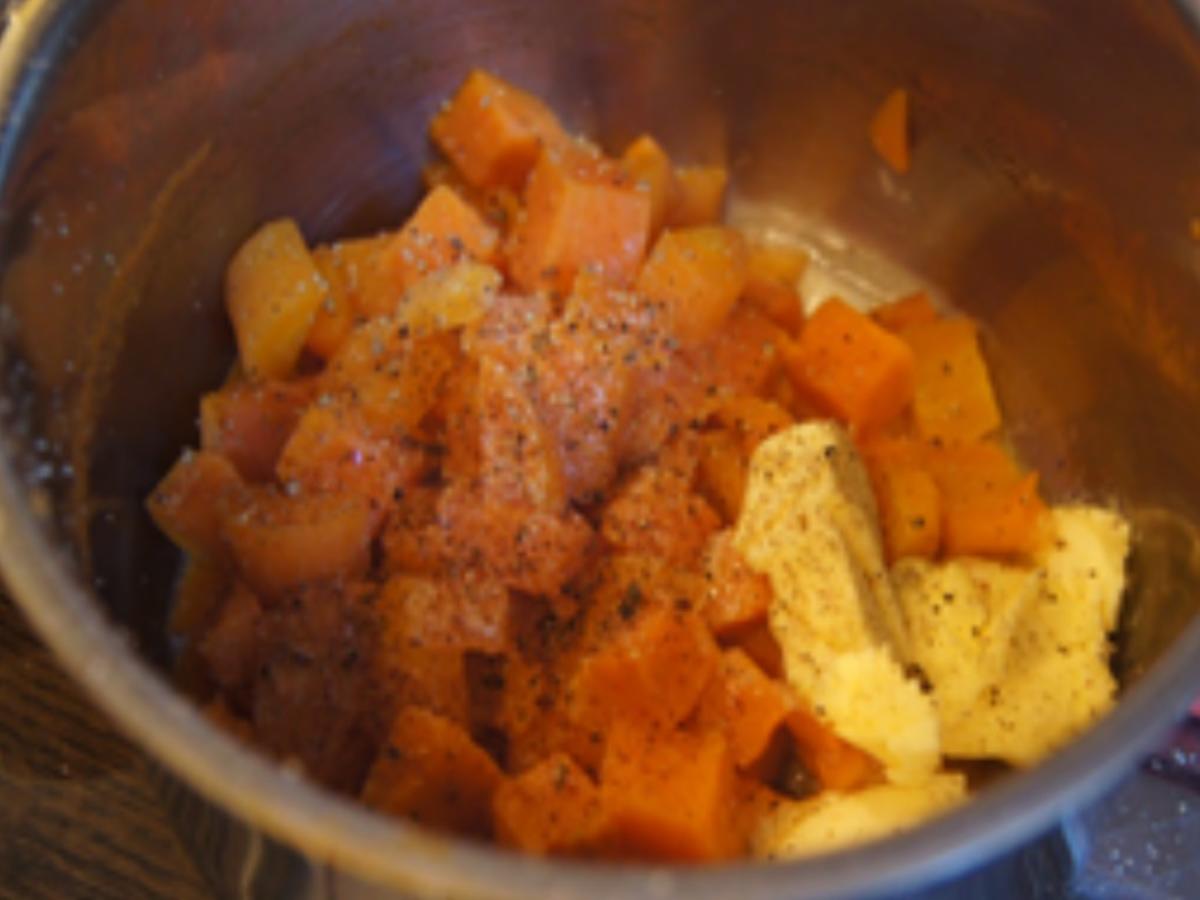 Schlemmerfilet mit Rote-Bete-Salat und Möhren-Süßkartoffel-Stampf - Rezept - Bild Nr. 8
