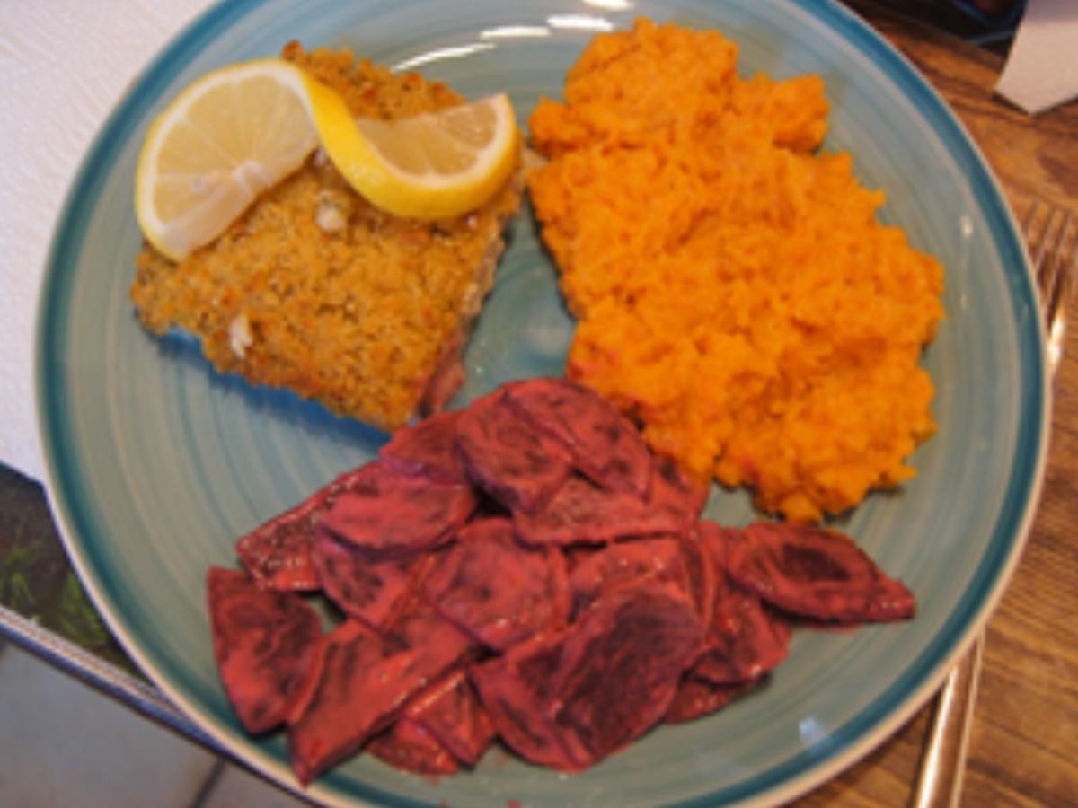 Schlemmerfilet mit Rote-Bete-Salat und Möhren-Süßkartoffel-Stampf - Rezept - Bild Nr. 10