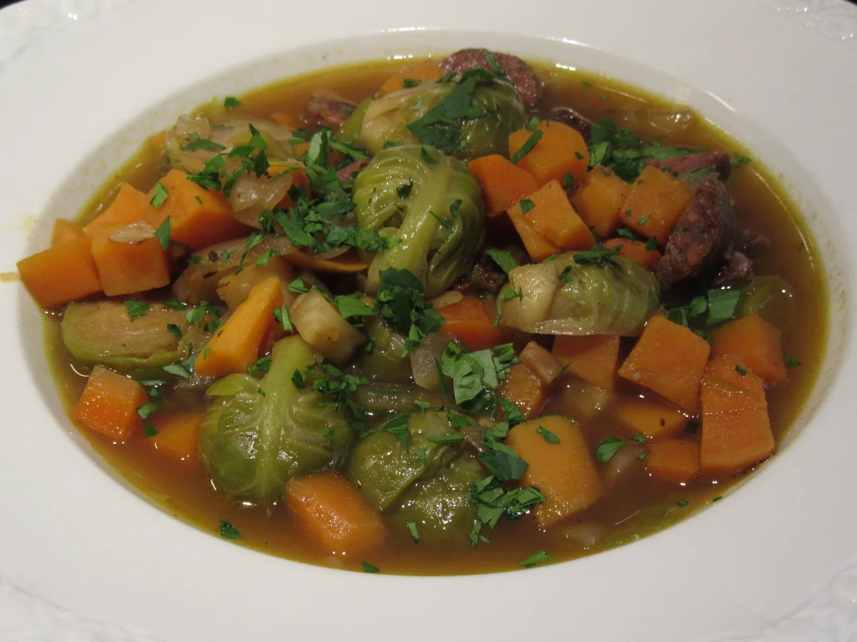 Eintopf: Süßkartoffel-Rosenkohl-Eintopf - Rezept - Bild Nr. 2