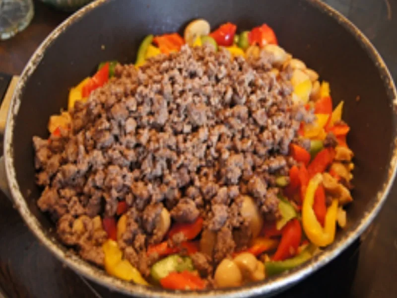 Rezept: Bunte Pfanne mit Gemüsemix, Hackfleisch und Basmatireis Bild Nr. 16323 Bunte Pfanne mit Gemüsemix, Hackfleisch und Basmatireis - Rezept - Bild Nr. 16323