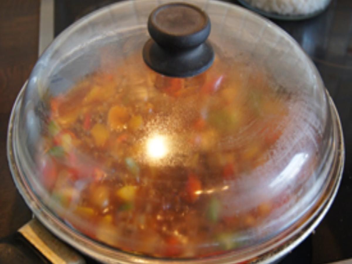Bunte Pfanne mit Gemüsemix, Hackfleisch und Basmatireis - schnell ...