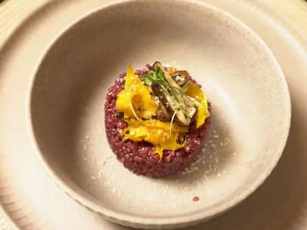 Kürbisnudeln mit Graupenrisotto und Shiitake-Pilze - Rezept - Bild Nr. 2