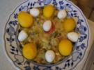 Ragout mit Zwiebel- und Schinkenwürfeln, Wachteleiern und Drillingen - Rezept - Bild Nr. 2